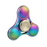 Fidget Spinner τριπλό ιριδίζον με μεταλλική θήκη #HOP/07