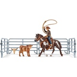 Σετ παιχνιδιού ροντέο με άλογο καουμπόι και μοσχάρι - Schleich-S #SC41418