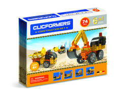 Κατασκευαστικά οχήματα (6 σε 1) 74 τεμάχια - Clicformers #802001