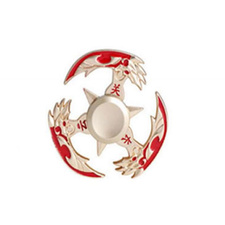 Spinner King of Glory τριπλό χρυσό με κόκκινο μεταλλικό σε blister #HOP-36