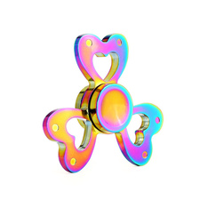 Spinner με καρδιά ιριδίζον τριπλό με μεταλλική θήκη #HOP/08