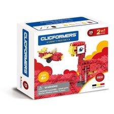 Clicformers Δημιουργίες κόκκινο σετ (2 σε 1) 25 τεμάχια - Magformers #807001