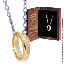 Δαχτυλίδι χρυσό με αλυσίδα και ξύλινη θήκη (Lord Of The Rings)