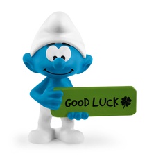 Μινιατούρα Στρουμφάκι με πινακίδα &quot;Good luck&quot; (Smurfs) - Schleich-S #SC20829