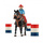 Σετ παιχνιδιού Καουμπόισσα με μαύρο άλογο Αγώνες βαρελιών - Schleich-S #SC42576